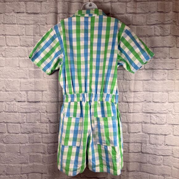 Big Bud Press Short Sleeve Shorts Jumpsuit 2XL Adult Womens Unisex Gingham Plaid - Picture 6 of 10